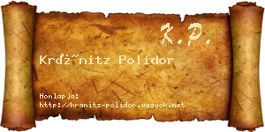 Kránitz Polidor névjegykártya